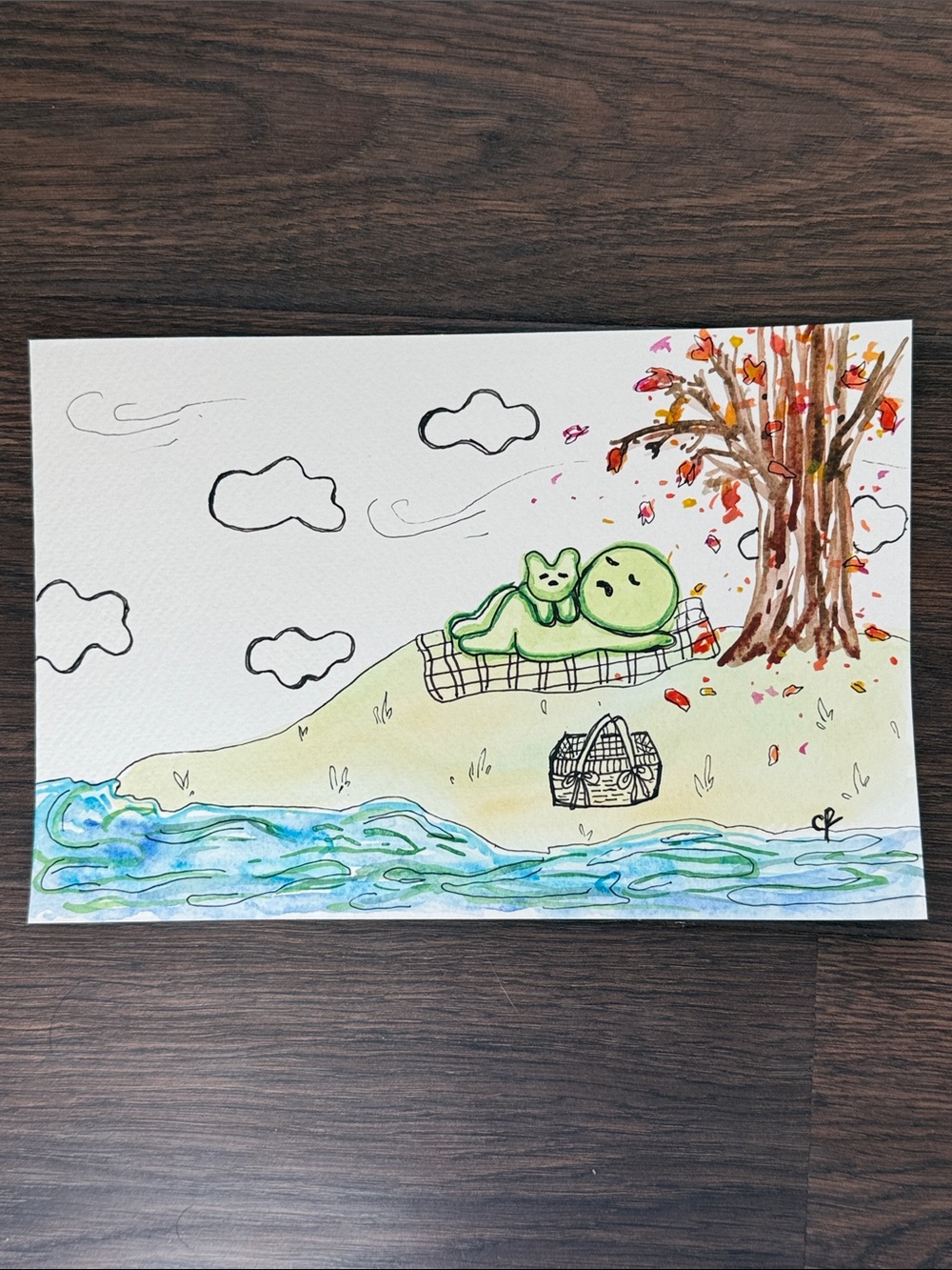 Smiski by the river - Original Art